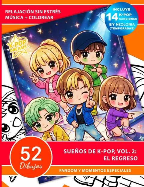 Portada en español: Sueños de K-Pop, Vol. 2: El Regreso, incluye 14 canciones de Neolonia